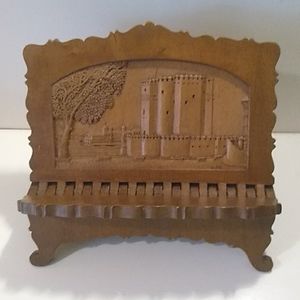 Artisan German Hand Carved Wood Book Holder